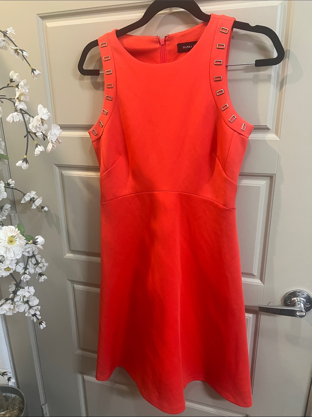 IVANKA TRUMP Coral Sleeveless A-Line Dress